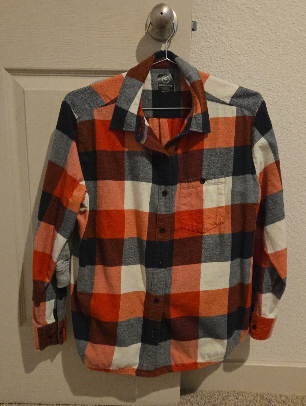 Women's Plaid Button-Up Shirt - Red, Black & White